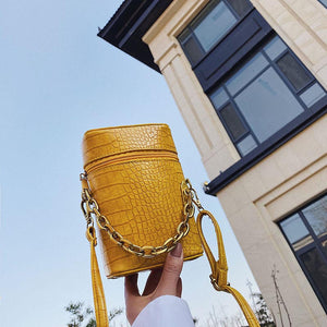 Petit Sac à Bandoulière Chaîne en Motif de Crocodile - ciaovie