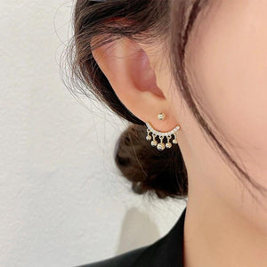 Boucles d'oreilles Ménisque Géométrique en Strass et Perles