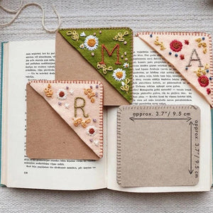 Marque-page d'Angle Personnalisé Brodé à la Main