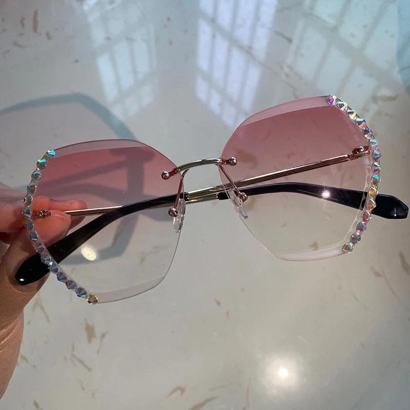 Lunettes de Soleil sans Monture avec Cristal
