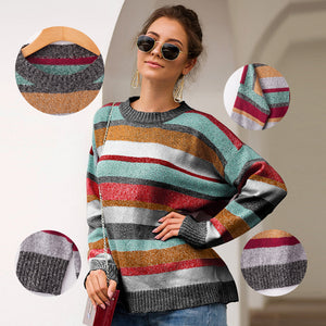 Ciaovie™ Pull Ras du Cou à Rayures Mode Automne pour Femmes - ciaovie