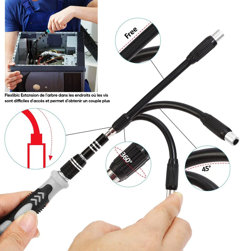 Jeu de tournevis multifonction extra dur 115 en 1