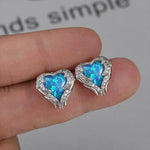 Boucle d'Oreille et Collier en forme de Coeur