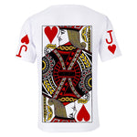 T-shirt Col Rond D'été Imprimé Motif Cartes à Jouer - ciaovie