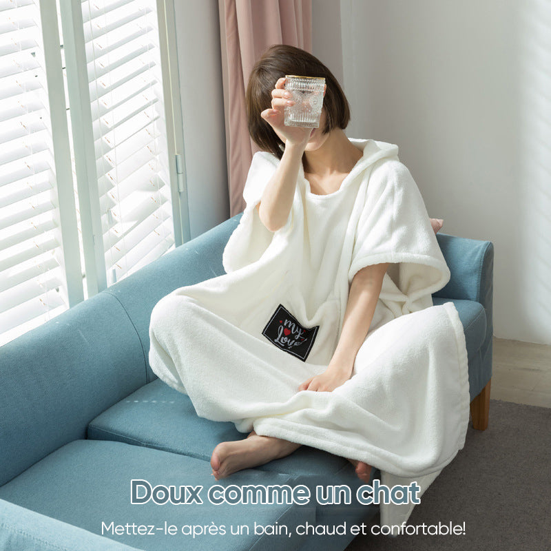 Peignoir pull en molleton de coton doux Girly