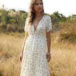 Robe bohème à encolure en V