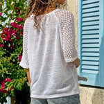 Ciaovie™ T-shirt Femme-Coutures en Dentelle et Encolure Ronde - ciaovie