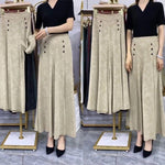 Pantalon Large Taille Haute à Imprimé Vintage pour Femme