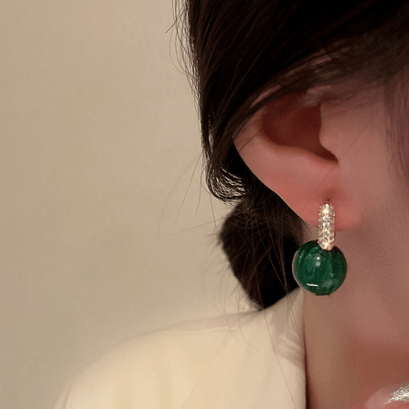 Boucles D'oreilles en Perles D'émeraude