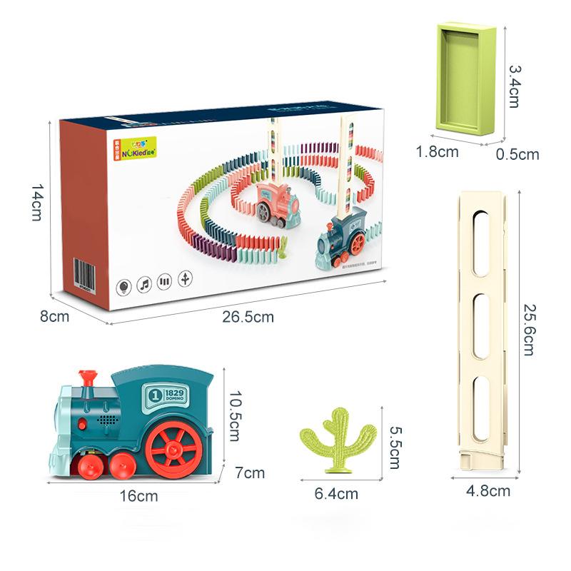 Ensemble de Blocs de Train Domino Jouet de Construction et d'Empilage