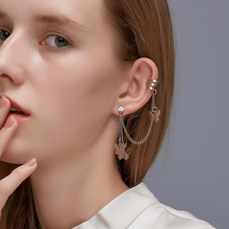 Boucles D'oreilles De Papillon Pour Femme En Acier Inoxydable