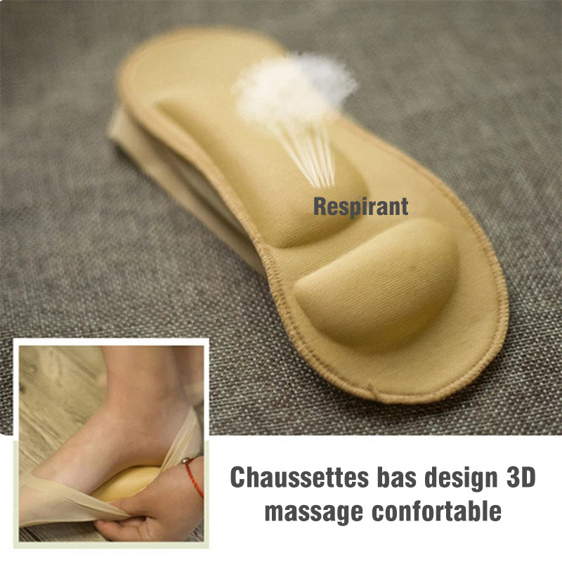 Chaussettes Invisibles 3D Rembourrées pour Femmes avec Massage des Pieds