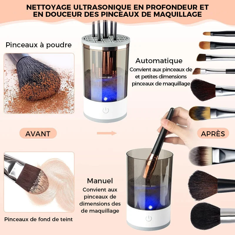 Nettoyeur électrique de pinceaux de maquillage