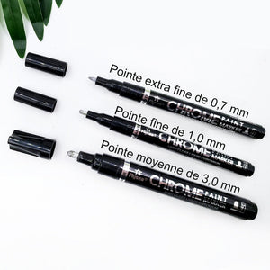 Stylo Marqueur à Encre d'Argent Effet Miroir
