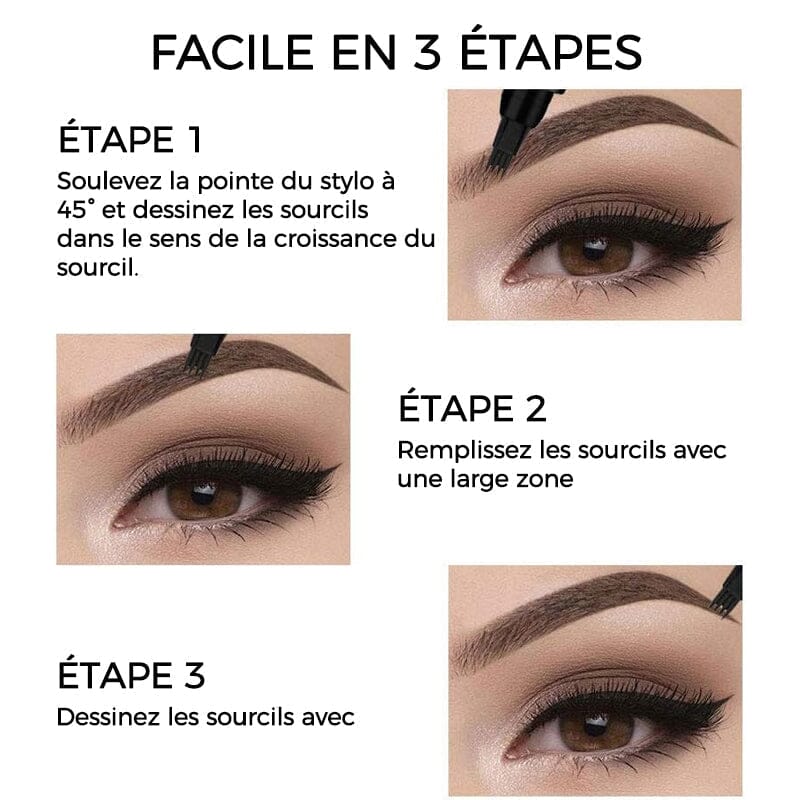 Crayon à sourcils waterproof avec pointe micro-fourchette