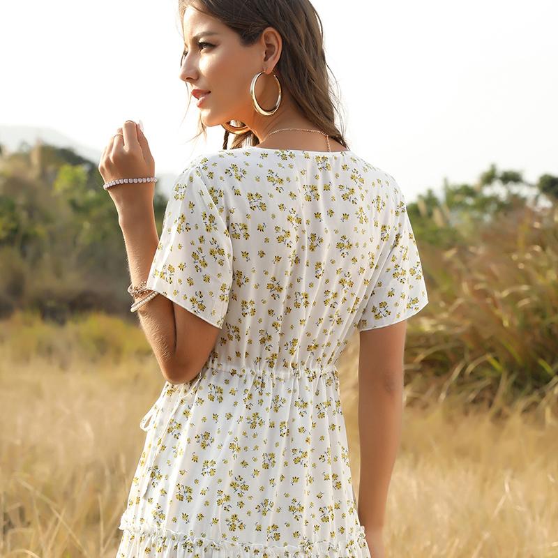 Robe bohème à encolure en V