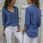 Dames T-shirt Décontracté en Mousseline de Soie - ciaovie