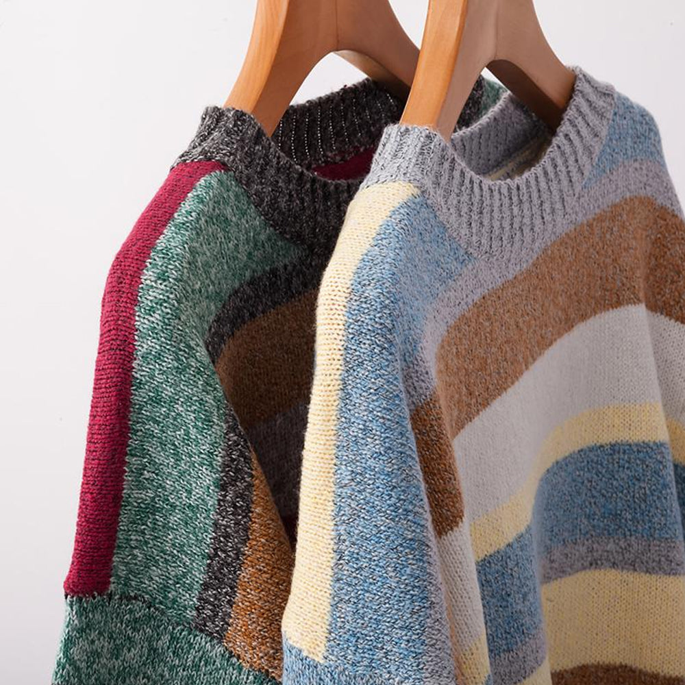 Ciaovie™ Pull Ras du Cou à Rayures Mode Automne pour Femmes - ciaovie