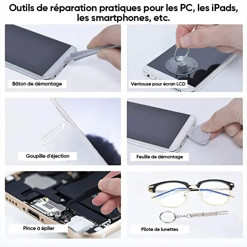 Jeu de tournevis multifonction extra dur 115 en 1