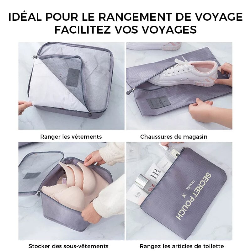 Ensemble organisateur de voyage 7 pièces