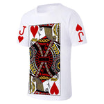 T-shirt Col Rond D'été Imprimé Motif Cartes à Jouer - ciaovie