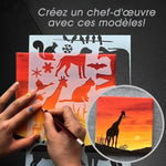 Modèles d'Art de Pochoir Dessiner rapide (12 Feuilles / Ensemble)