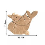 Décoration d'animaux câlins en bois sculpté à la main