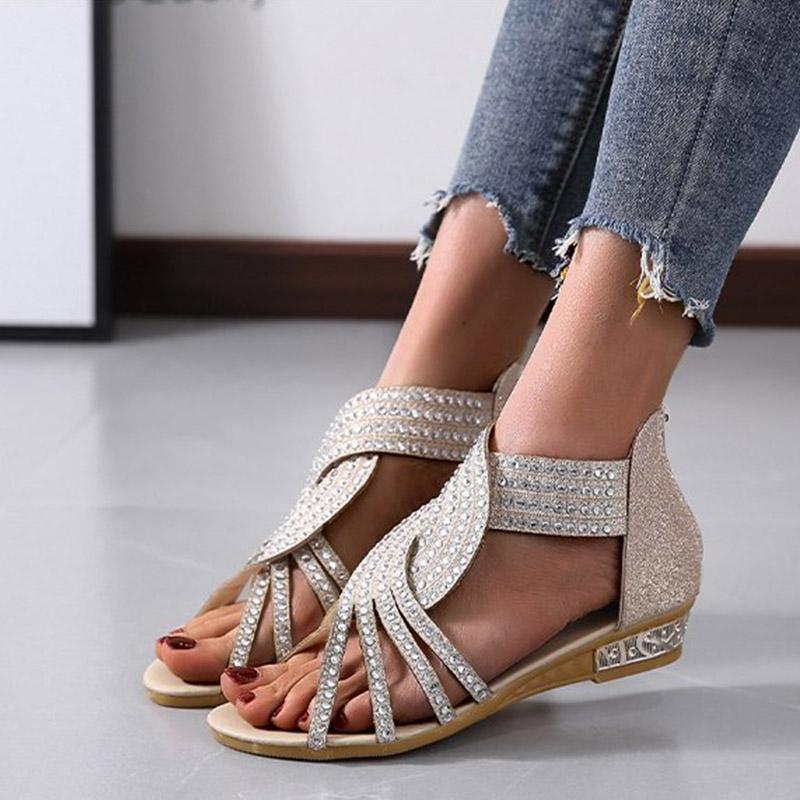 Sandales d'été avec Strass Chic pour Femmes