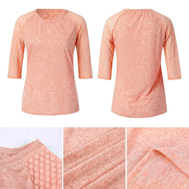 Ciaovie™ T-shirt Femme-Coutures en Dentelle et Encolure Ronde - ciaovie