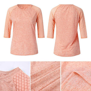 Ciaovie™ T-shirt Femme-Coutures en Dentelle et Encolure Ronde - ciaovie