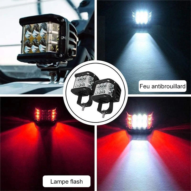 LED Projecteur Stroboscopique à Trois Côtés pour Voiture