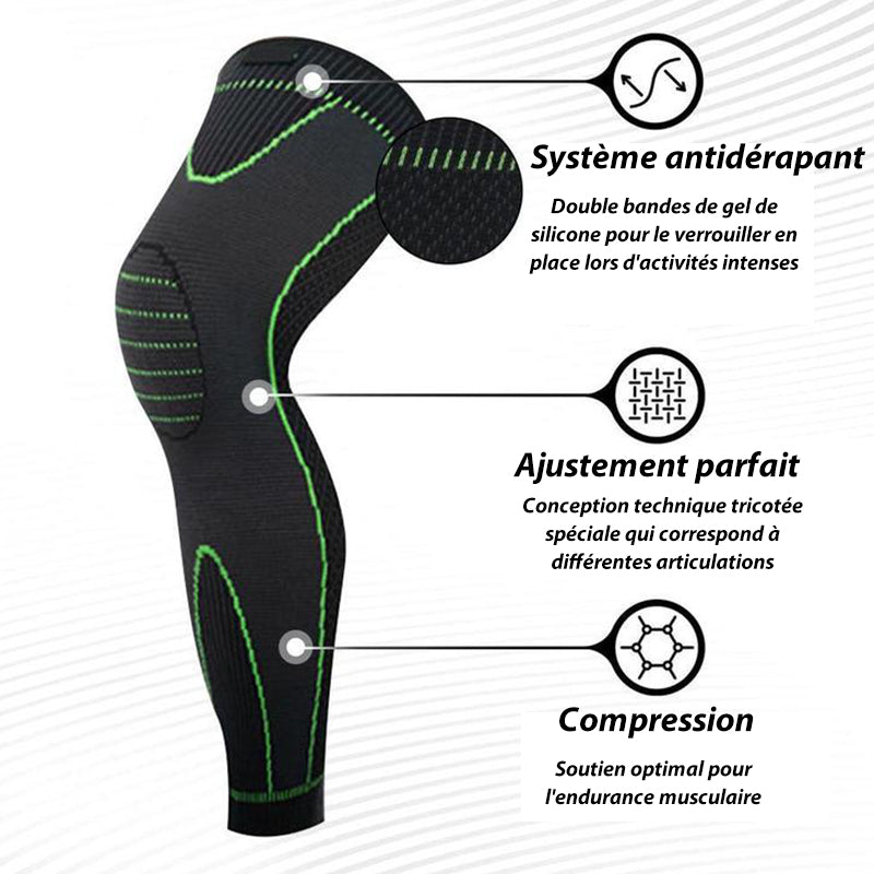 Genouillère de Sport Étendues Tricotées à Compression Totale