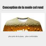T-shirt à manches courtes à bulles de bière 3D Fashion - ciaovie