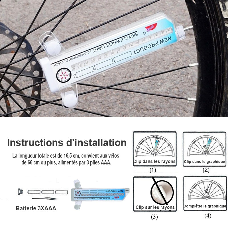 Lumières 3D LED à rayons de bicyclette