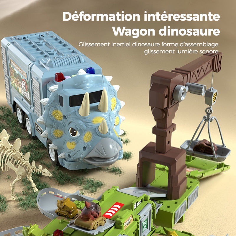 Nouvel Ensemble de Jouets de Piste de Camion d’Ingénierie Transformant les Dinosaures