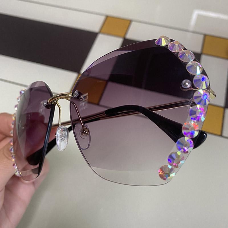 Lunettes de Soleil sans Monture avec Cristal