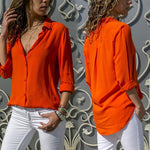 Dames T-shirt Décontracté en Mousseline de Soie - ciaovie