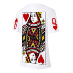 T-shirt Col Rond D'été Imprimé Motif Cartes à Jouer - ciaovie