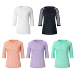 Ciaovie™ T-shirt Femme-Coutures en Dentelle et Encolure Ronde - ciaovie