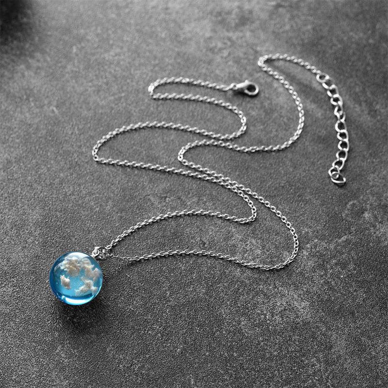 Collier Résine Nuages de Ciel