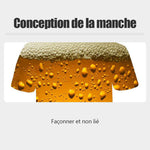 T-shirt à manches courtes à bulles de bière 3D Fashion - ciaovie