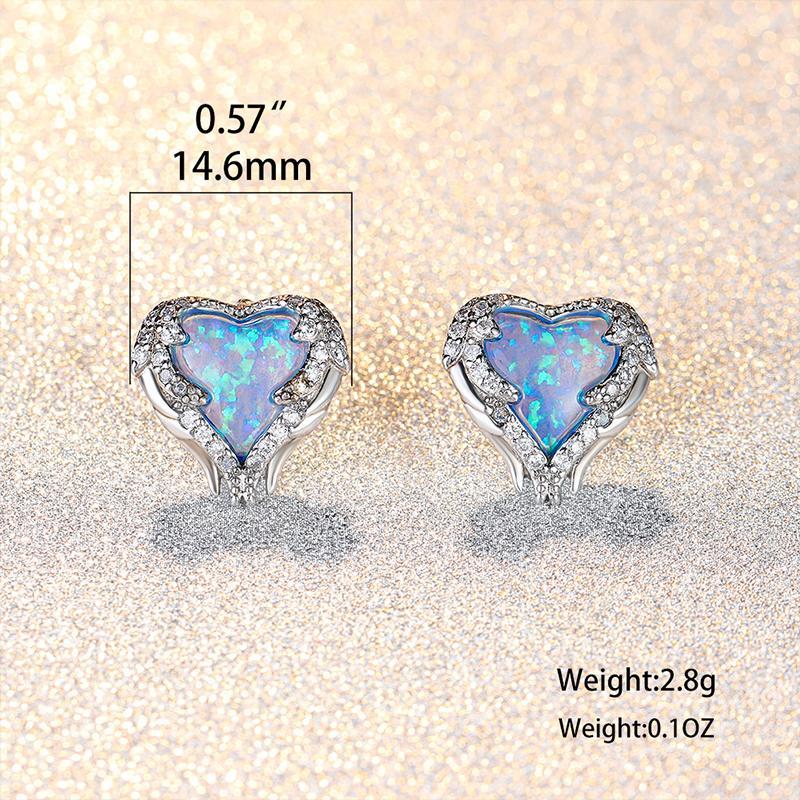 Boucle d'Oreille et Collier en forme de Coeur