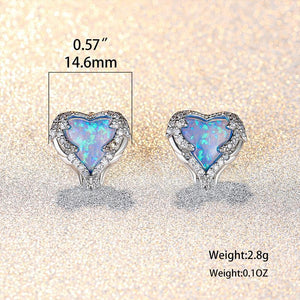 Boucle d'Oreille et Collier en forme de Coeur