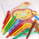 Ensemble de Crayons en Cire Organique pour Enfants (Livré avec un livre de dessin)
