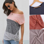 T-shirt à Manches Courtes d'épaule Diagonal - ciaovie