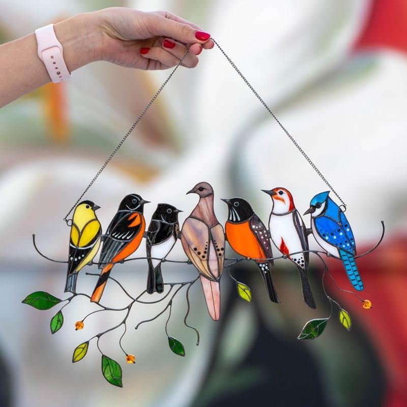 🎁Tentures de vitrail oiseaux🐦