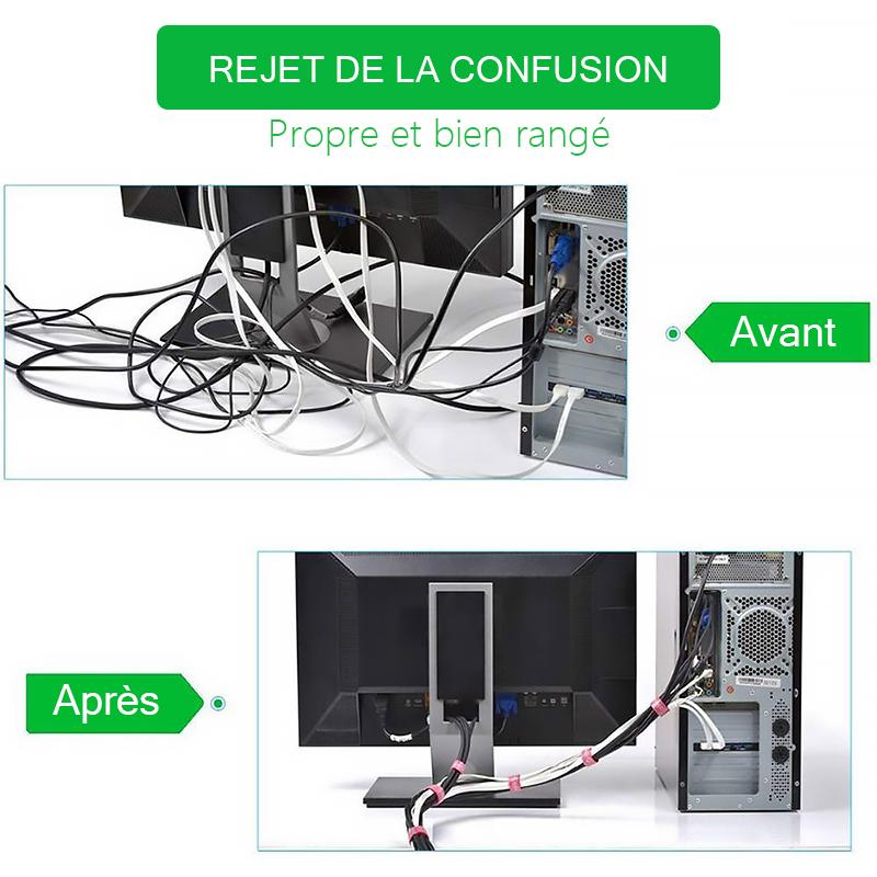 Serre-câbles en Nylon Auto-Adhésif Réutilisable