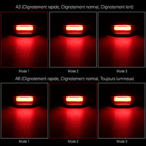 Feu Arrière d'alarme Sonore et Lumineux Intelligent pour Vélo