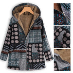 Ciaovie™ Manteau Vintage à Capuche Imprimée Dot Hiver Chaud - ciaovie