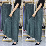 Pantalon Large Taille Haute à Imprimé Vintage pour Femme